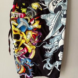 Ed Hardy "SURF OR DIE" Board Shorts